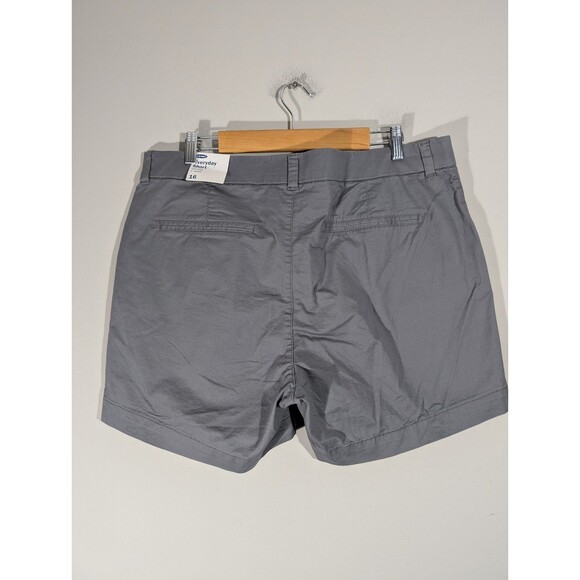 Old Navy Womens Grey Everyday Mid Rise Chino Shorts Sz 16 Casual Preppy Mature - Picture 2 of 8